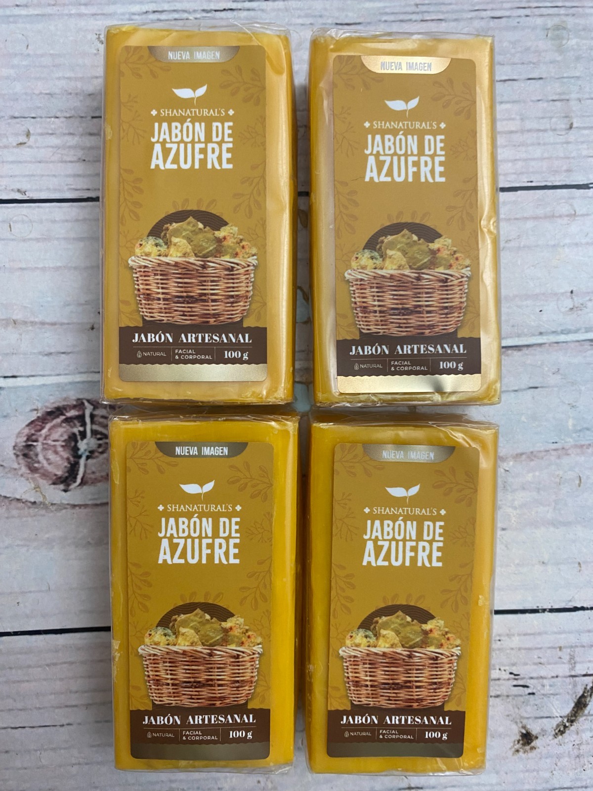 Jabon de Azufre – Artesanal – Contra Acne – 100gr. 4 Pack- Soap