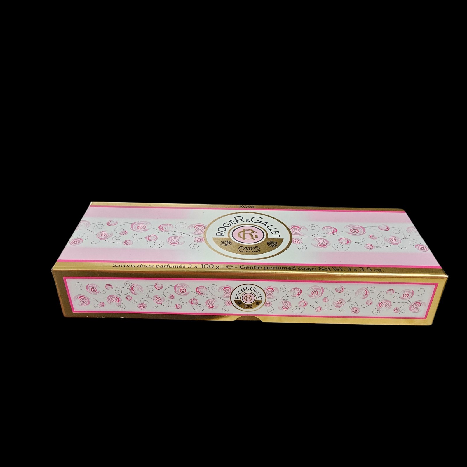Roger & Gallet Paris Rose Gentle Perfumed Soap Set of 3 (3.5 oz each) New NOS