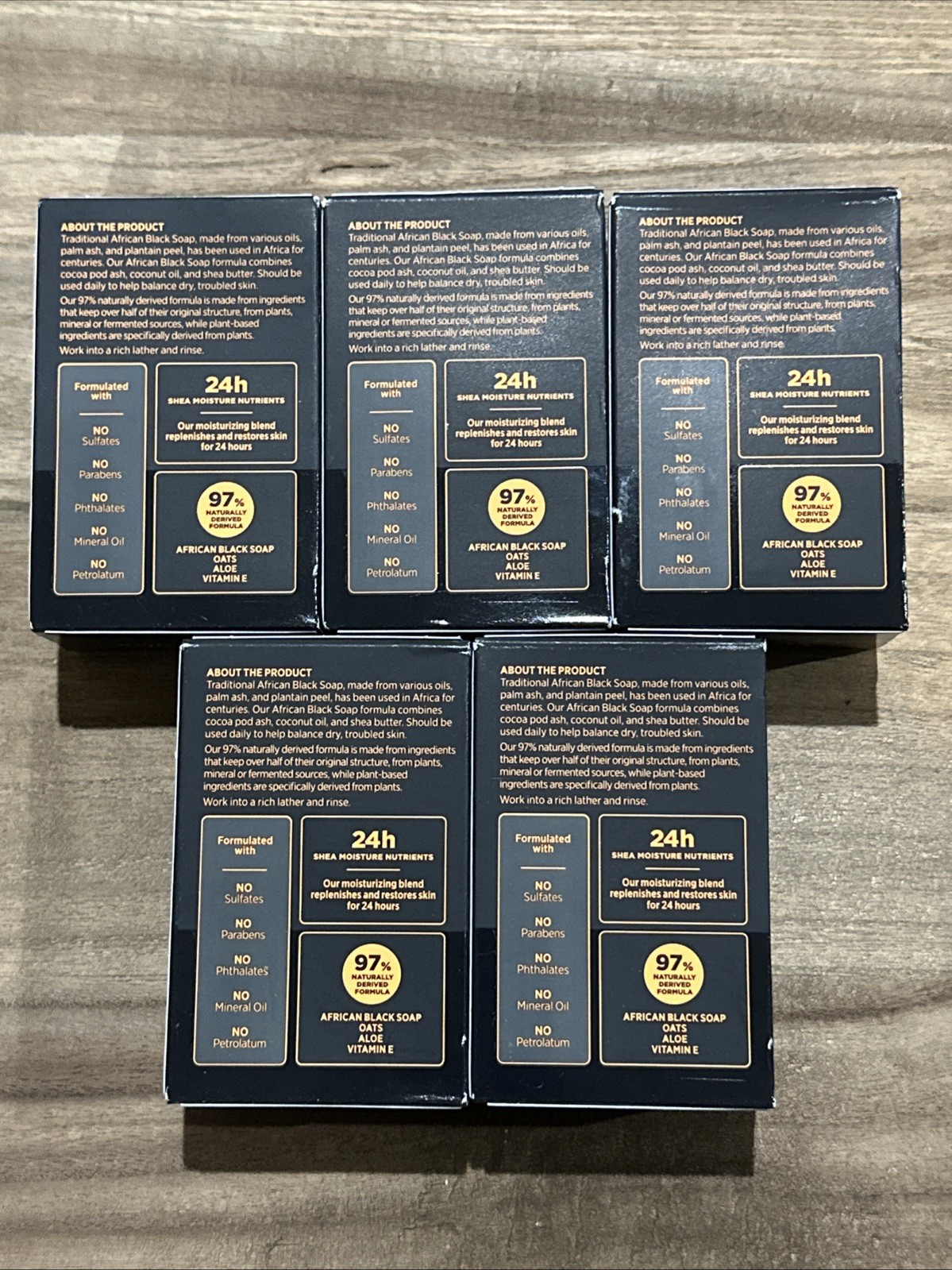 SHEA MOISTURE AFRICAN BLACK SOAP W/ OATS ALOE & VITAMIN E BAR SOAP 8 OZ Lot of 5