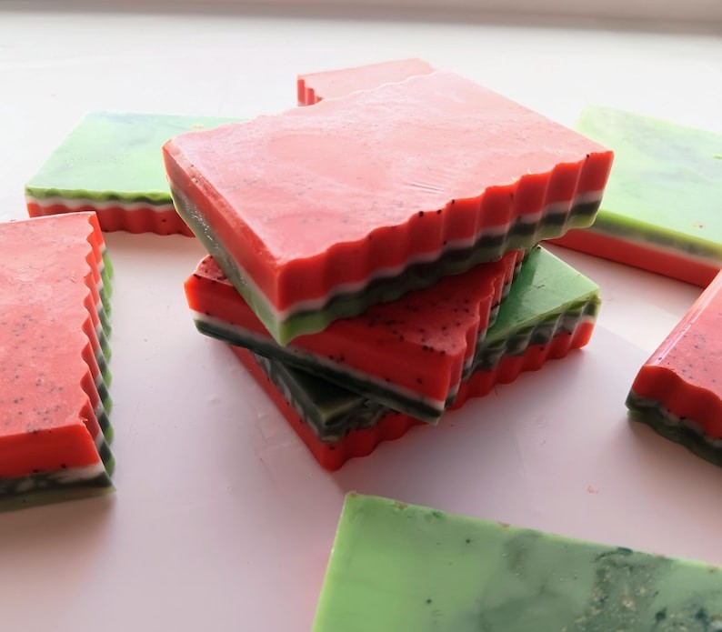 Watermelon Goats Milk Soap | Watermelon Oil & Poppy Seeds | Handmade Summer Gift