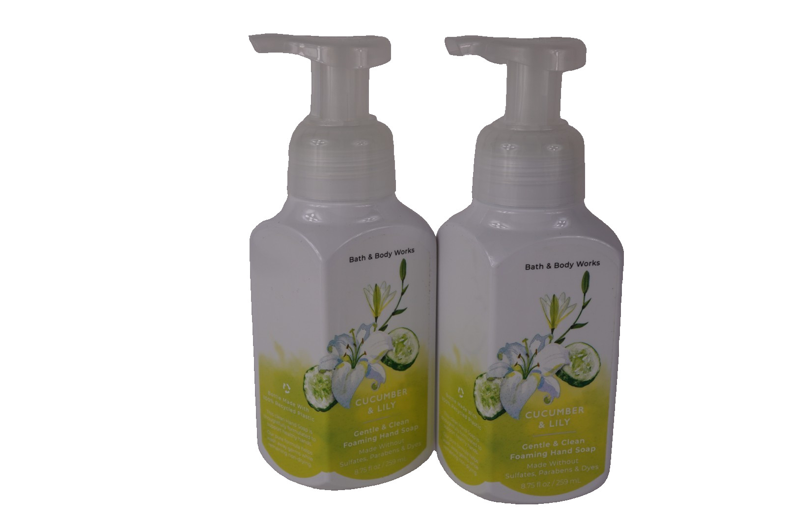 X2 BATH & BODY WORKS CUCUMBER & LILY GENTLE & CLEAN FOAMIONG HAND SOAP