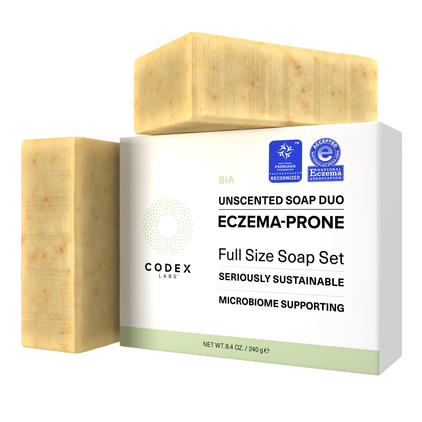 Eczema Soap for Kids & Adults – 2-Pack Unscented Eczema Hand Soap Bars with S…