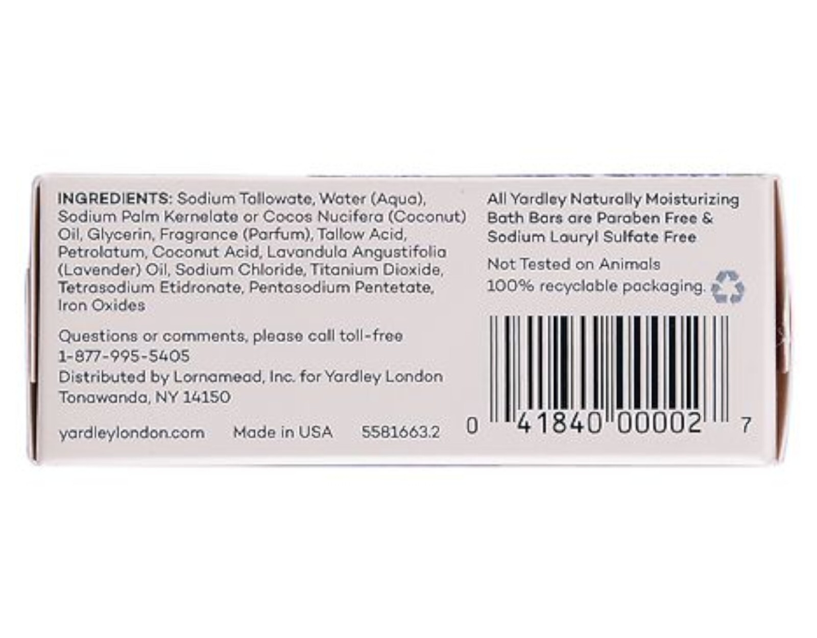 Yardley London Moisturizing Bath Bar English Lavender 4.25 ounce Pack of 4