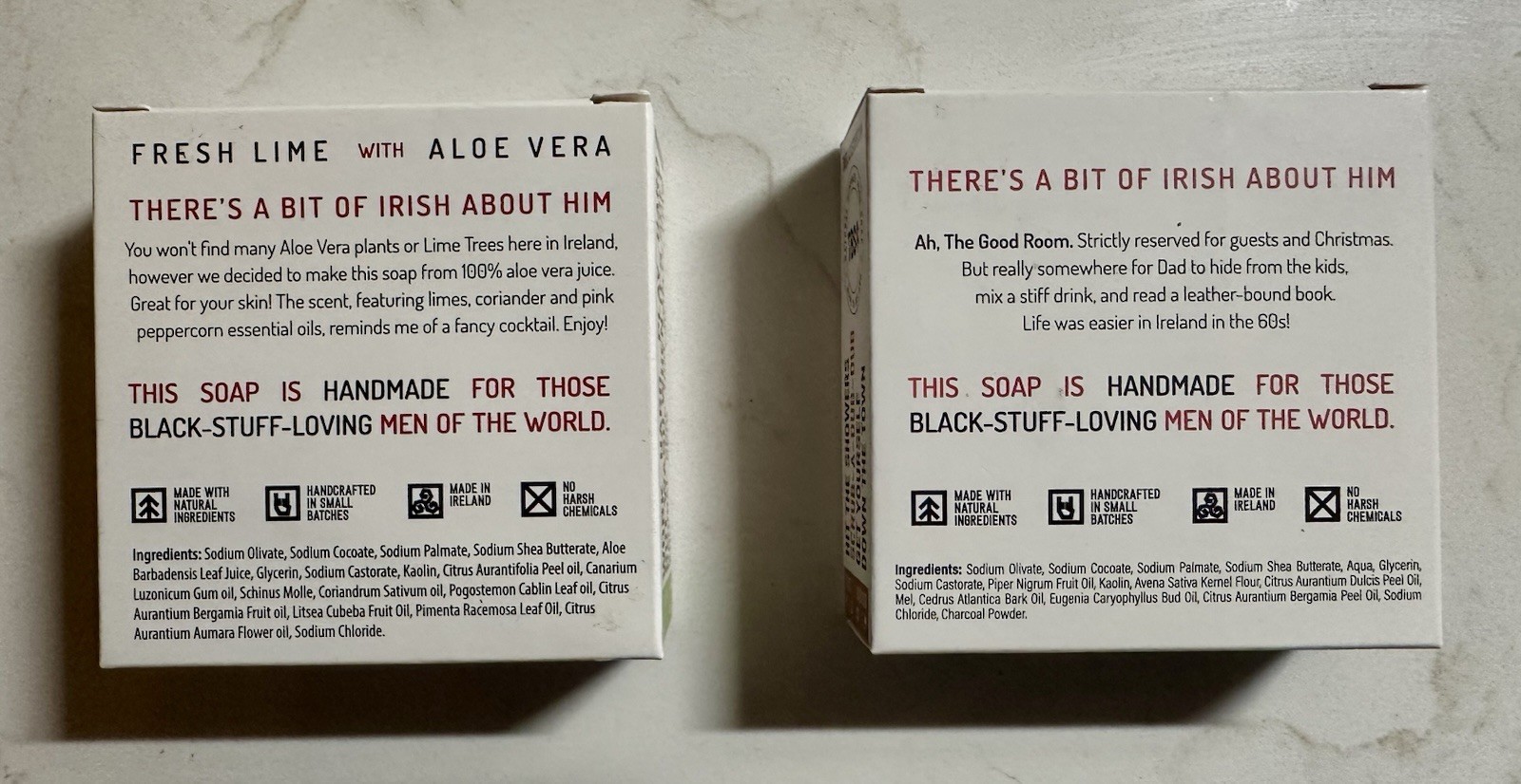 The Black Stuff Duo Natural Irish Soap The Good Room And Fresh Lime & Aloe New