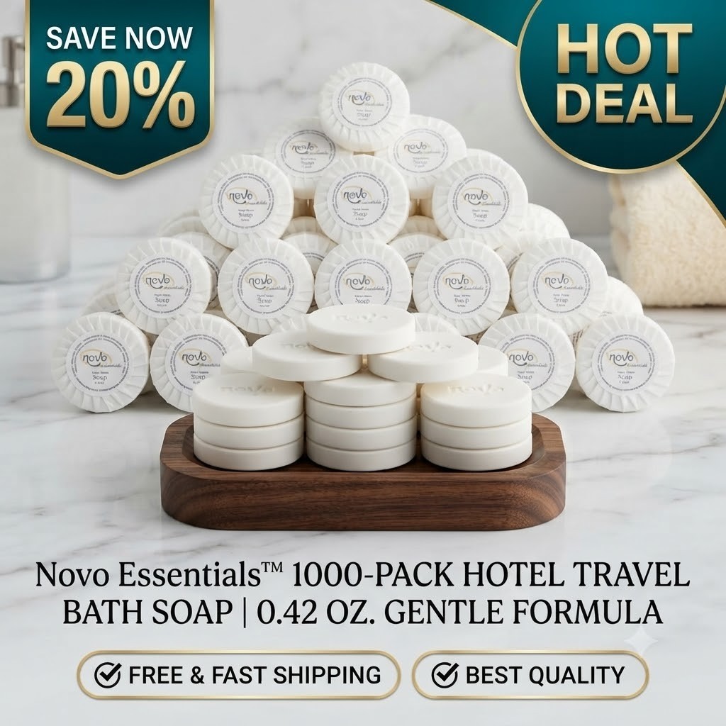 Hotel Motel Bath Soap Bars 0.42 oz 1000 Pack Wrapped Round White Bulk