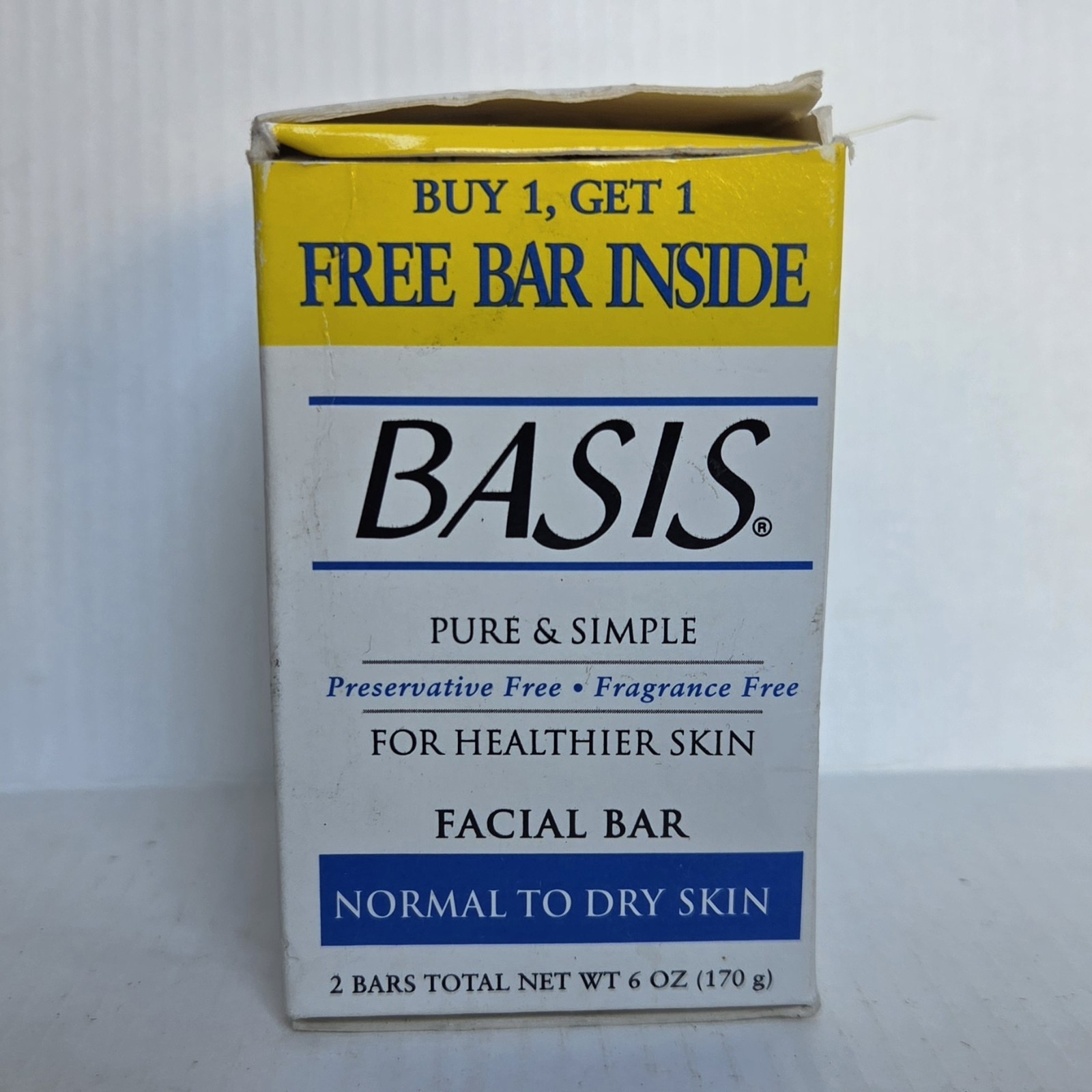 Basis Facial Bar Normal to Dry 2 Bars 6.0 Oz x2 Fragrance & Preservative Free