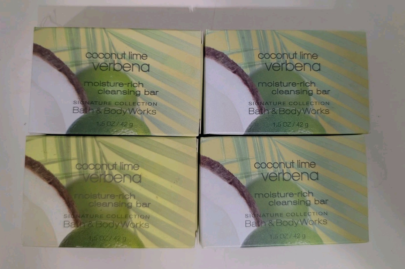 Lot 4 Bath & Body Works Coconut Lime Verbena Travel Size Hand Bar Soap BIN 5