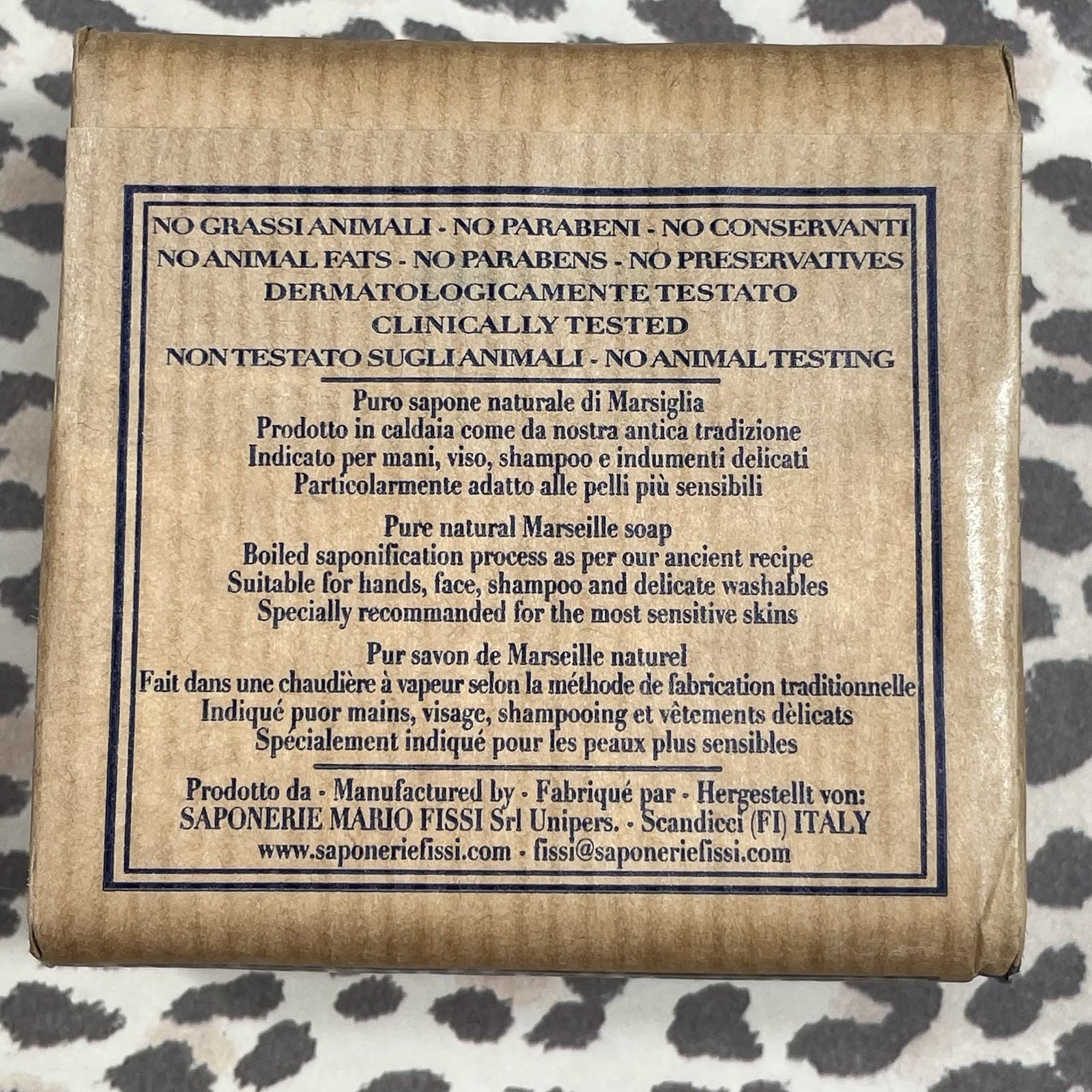 Saponerie Mario Fissi “Savon Pur de Marseille” 3 Soap Bars Size 4.4 oz Each