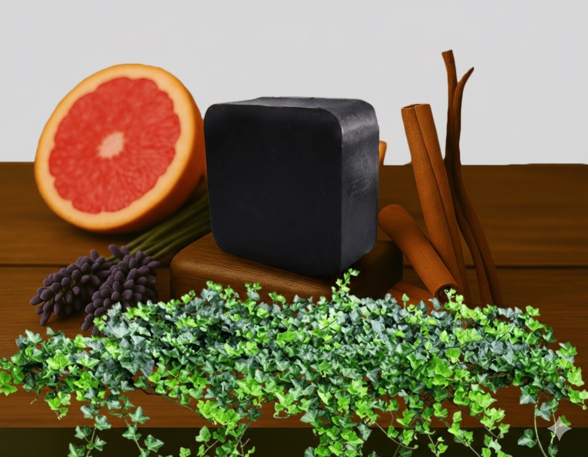 Handmade Men’s Charcoal Soap 120g – Jordan Olive Oil, Swiss Fragrance, Natural🖤