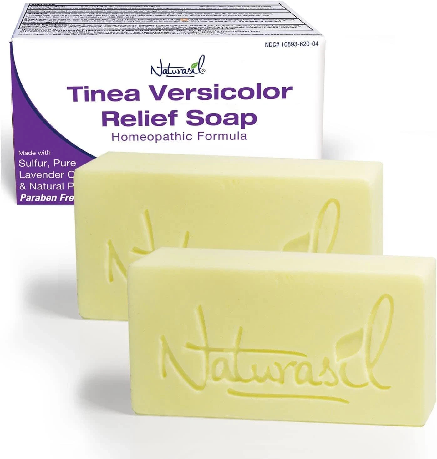 Naturasil Tinea Versicolor Treatment +2 Bars | Max-Strength 10x Soap | Sulfur |