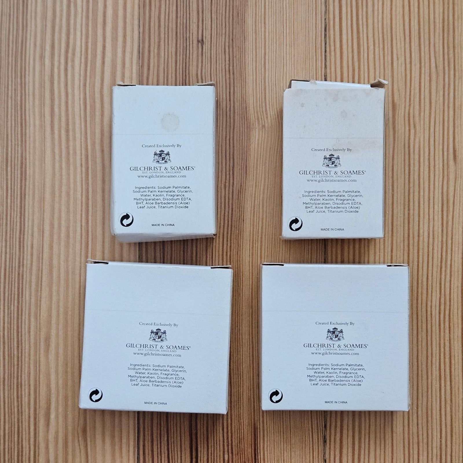 Gilchrist & Soames Cleansing Facial & Bath Bars Aloe Cream Soap Travel 4 Bars