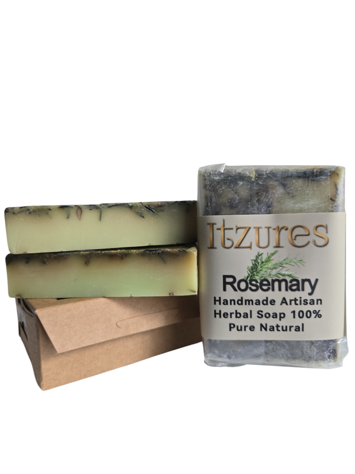Handmade Rosemary Soap ITZURES Prevent Hair lost Pure Herbal (3pcs)