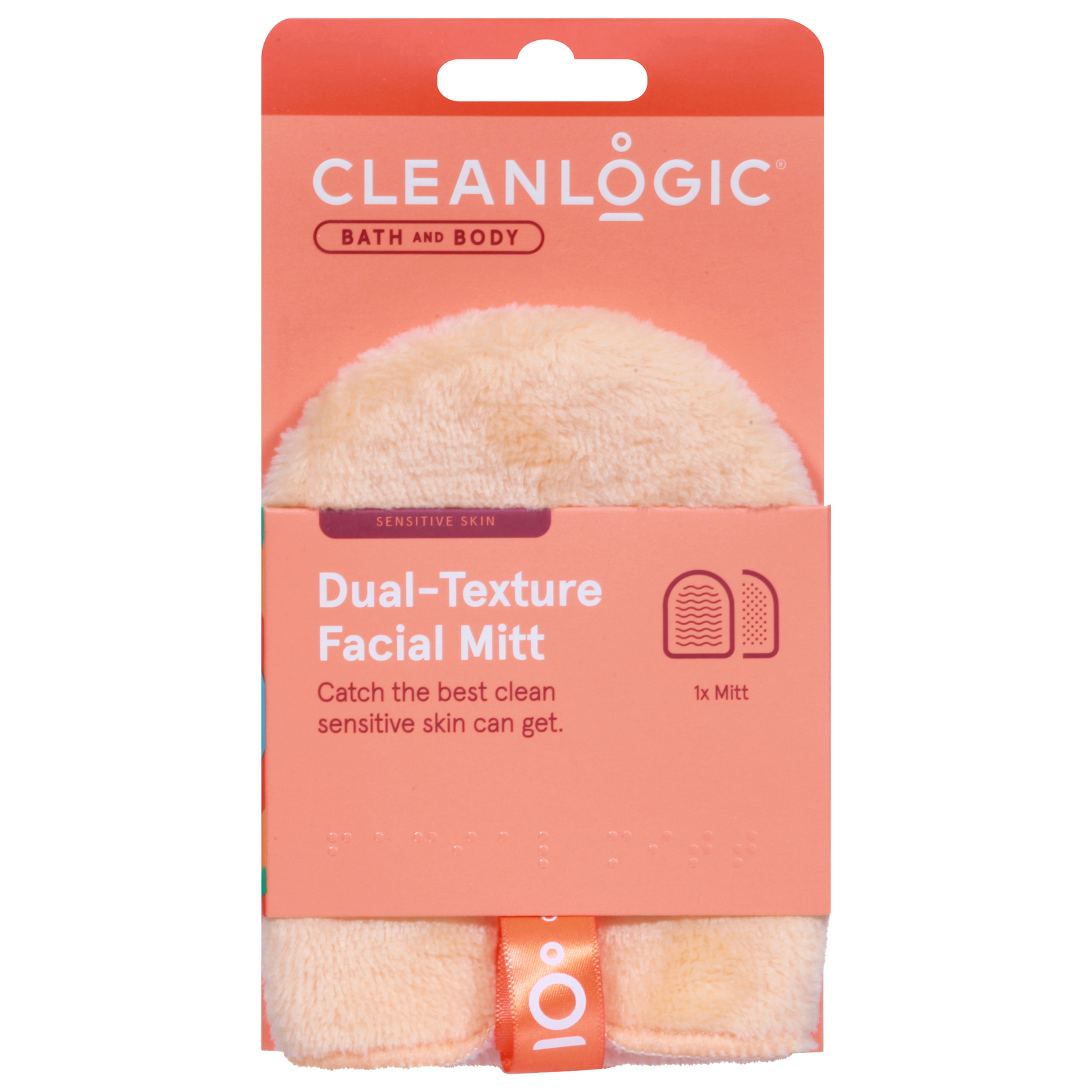Cleanlogic Dual Texture Facial Mitt 1 ea Pack of 6