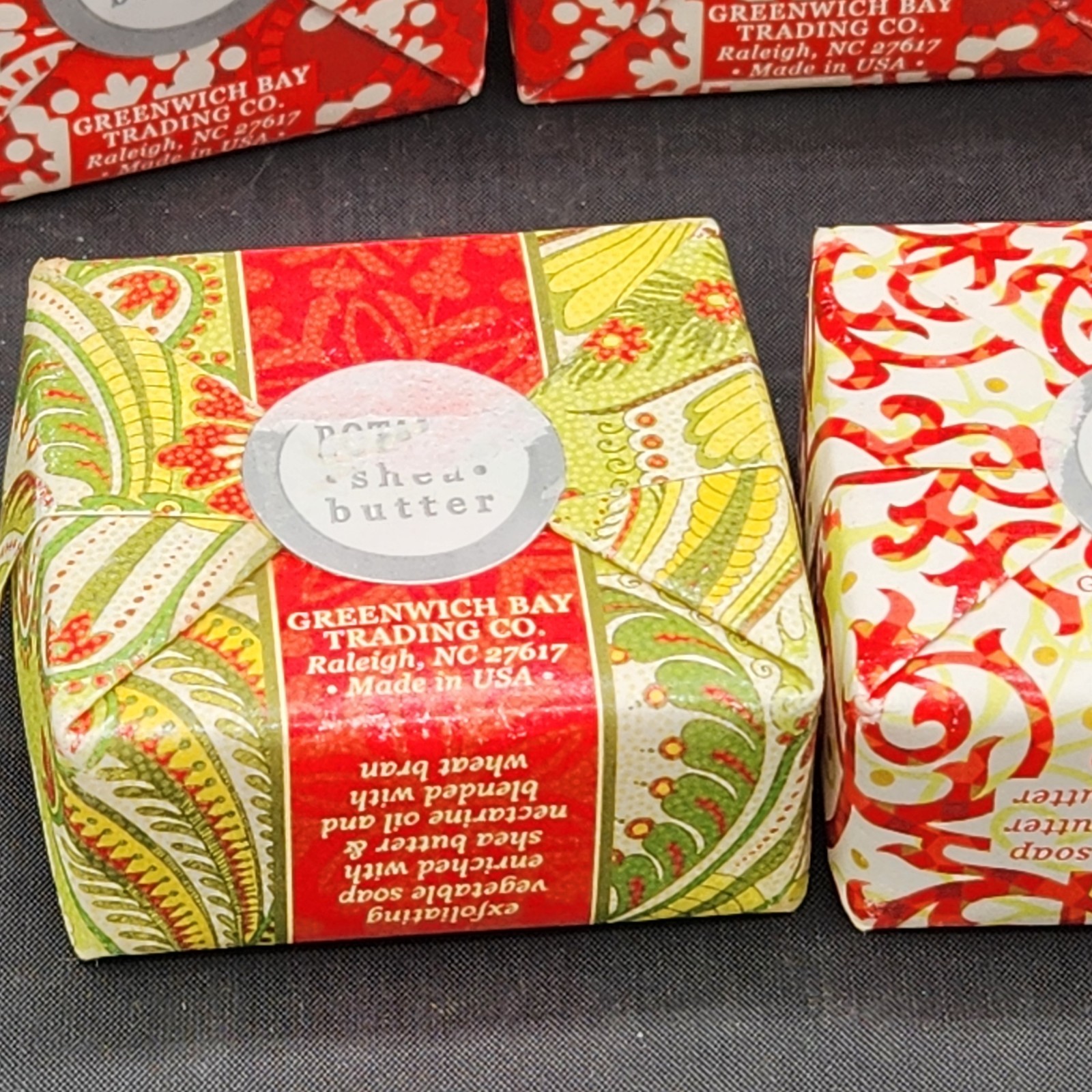 5 Greenwich Bay Trading Shea Butter Soap 1.9 oz. Christmas Peppermint Travel