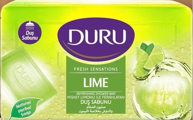 4xDURU Fresh Sensations Lime Citrus Lemon Refreshing Shower Bar Herbal Soap 150g