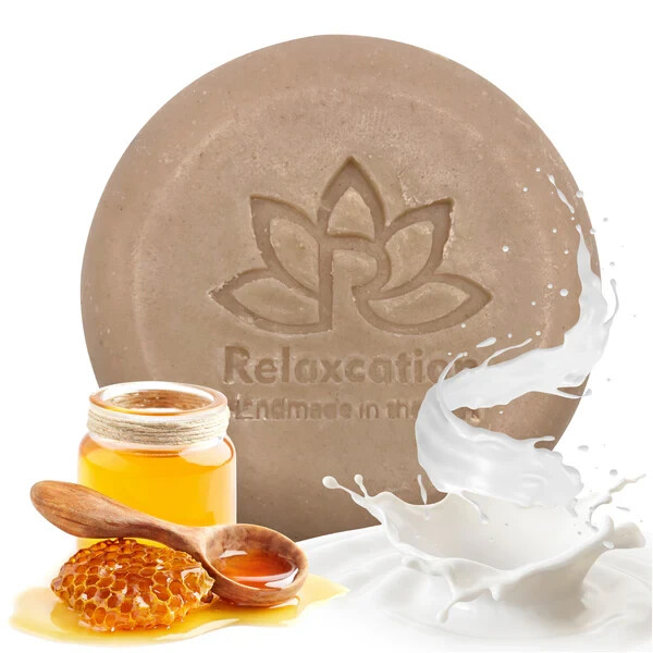 1 Natural Cold Process Soap Bar Goat Milk and Honey – Round