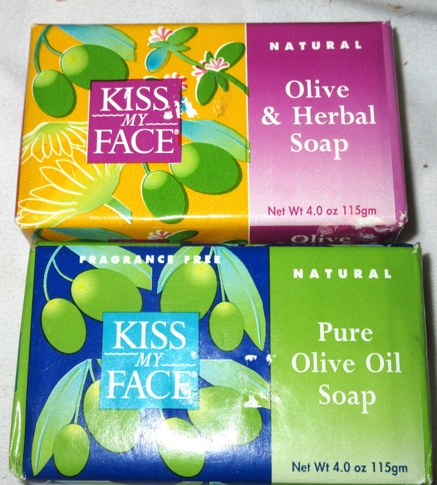Lot of 8 Kiss My Face Bar Soap -Pure Olive Oil 4 oz Each Bar Soap
