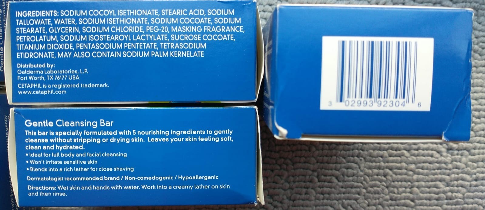 9 Cetaphil Gentle Cleansing Bar Body and Face For Dry Sensitive Skin 4.5 Ounces