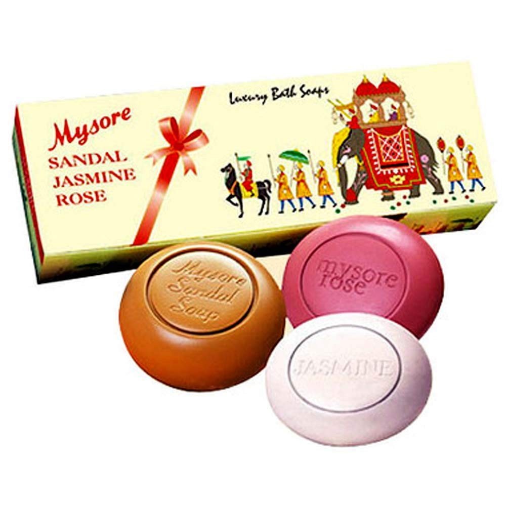 Mysore Sandal Jasmine & Rose Bathing Soap 450g (150g x Pack of 3)