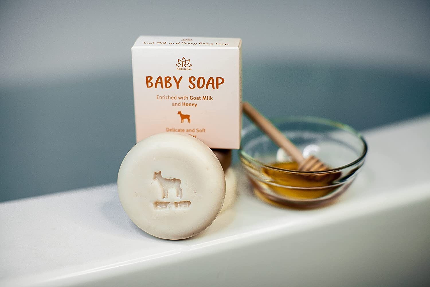 Relaxcation Baby Soap Bars with Goat Milk and Honey-Handmade in USA – Pack of 6