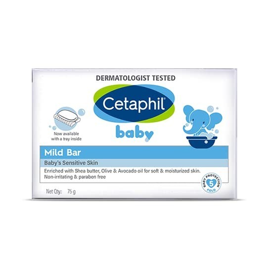 Cetaphil Baby Mild Bar for Newborns & Babies | Dry & Sensitive Skin | 3 x 75 gm