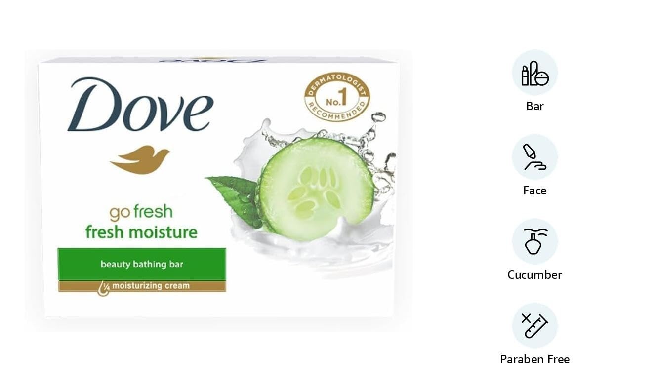 Dove Go Fresh Moisture Bathing Bar, With Moisturising Cream 75g