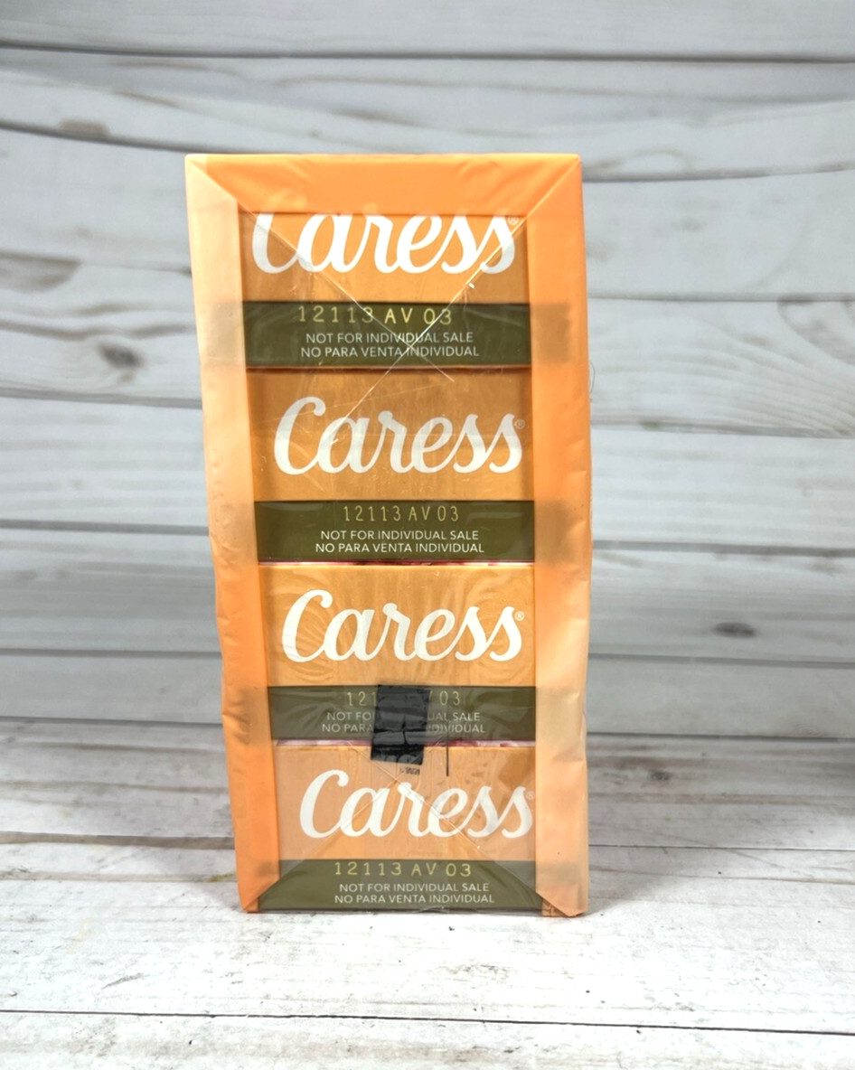 Caress Daily Silk White Peach Orange Blossom Floral Bar Soap 4-Bar (2 Pack)