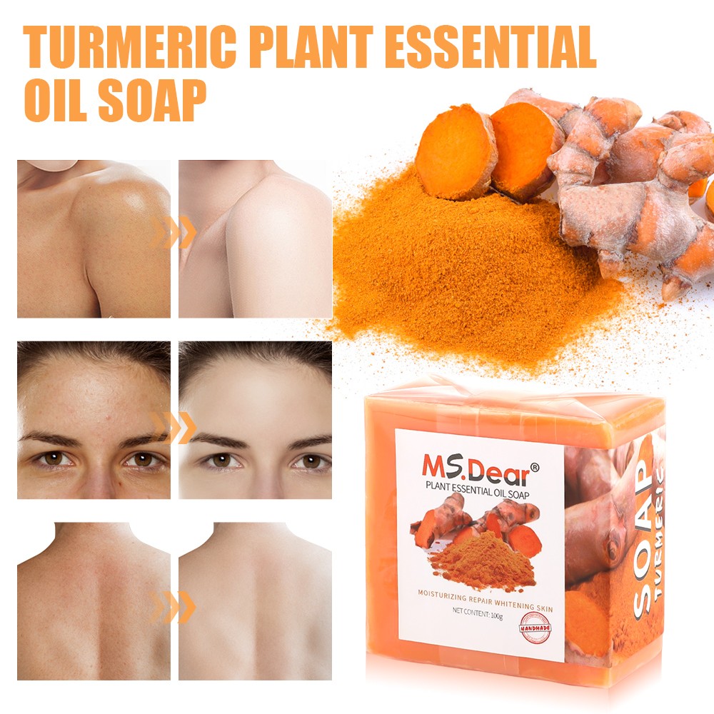 3 Pcs Ginger Tumeric Soap Anti-Acne Dark Spots Removal Body Whitening Soap Bar
