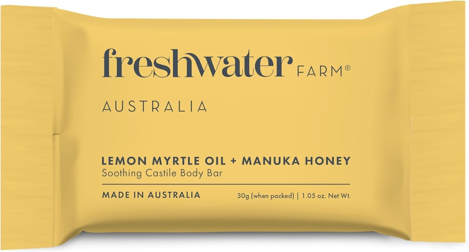 Freshwater Farm Australia Guest Soap Bars|Lemon Myrtle Oil & Manuka Honey Gue…