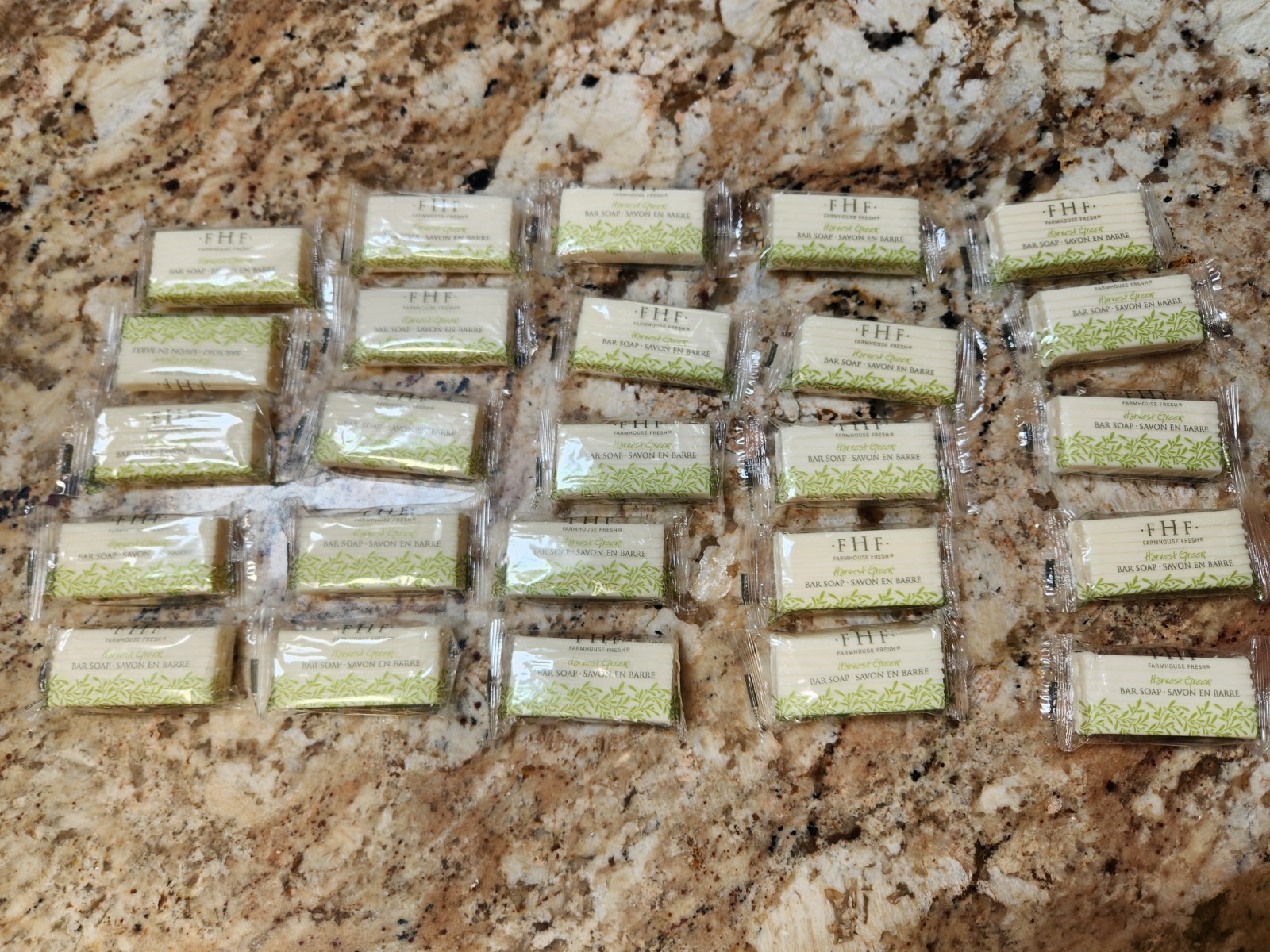 25x Farmhouse Fresh Harvest Green Bar Soap Travel Size Individually Wrapped FHF
