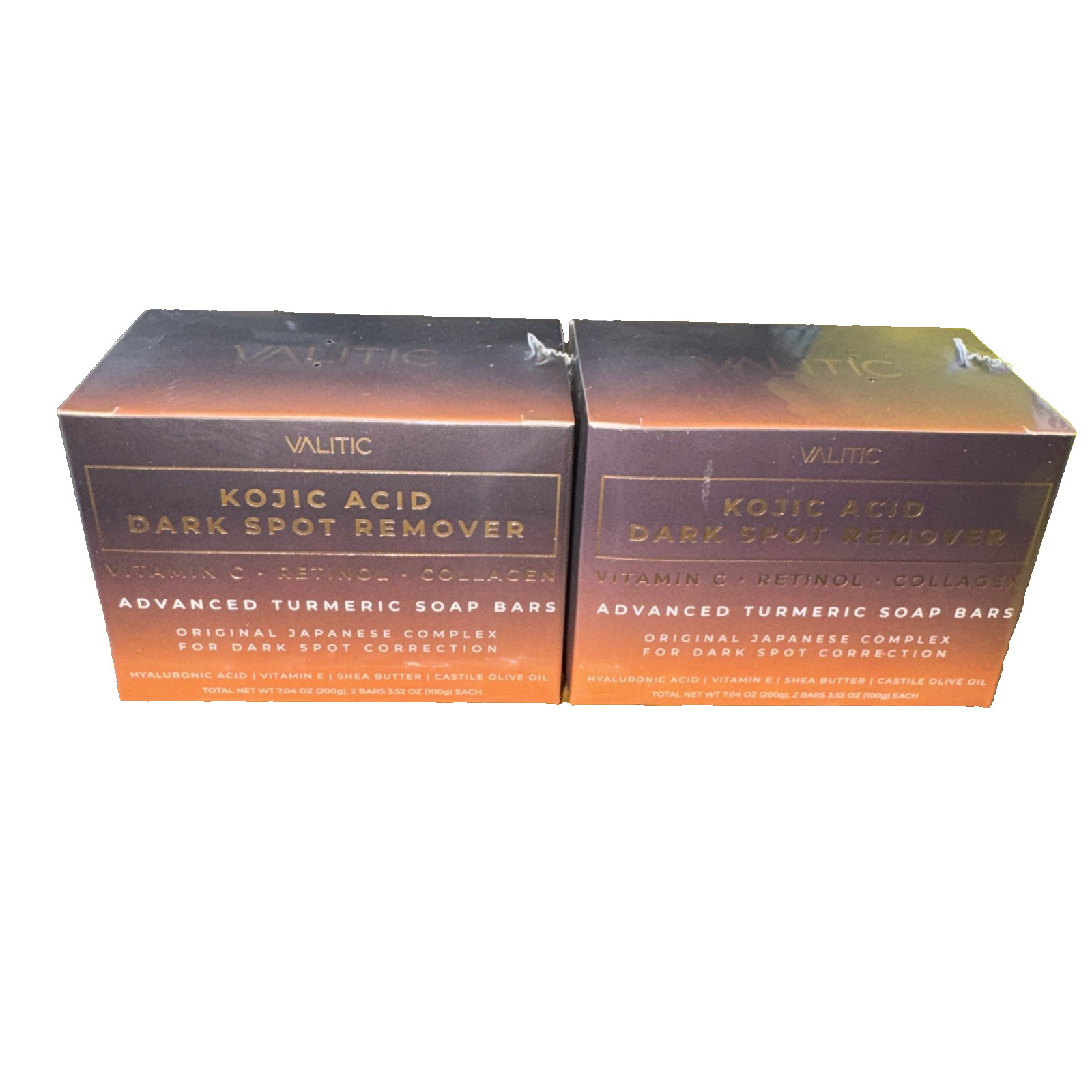 Lot Of 2 VALITIC Kojic Acid Dark Spot Remover Soap Bars Vitamin C Retinol Collag
