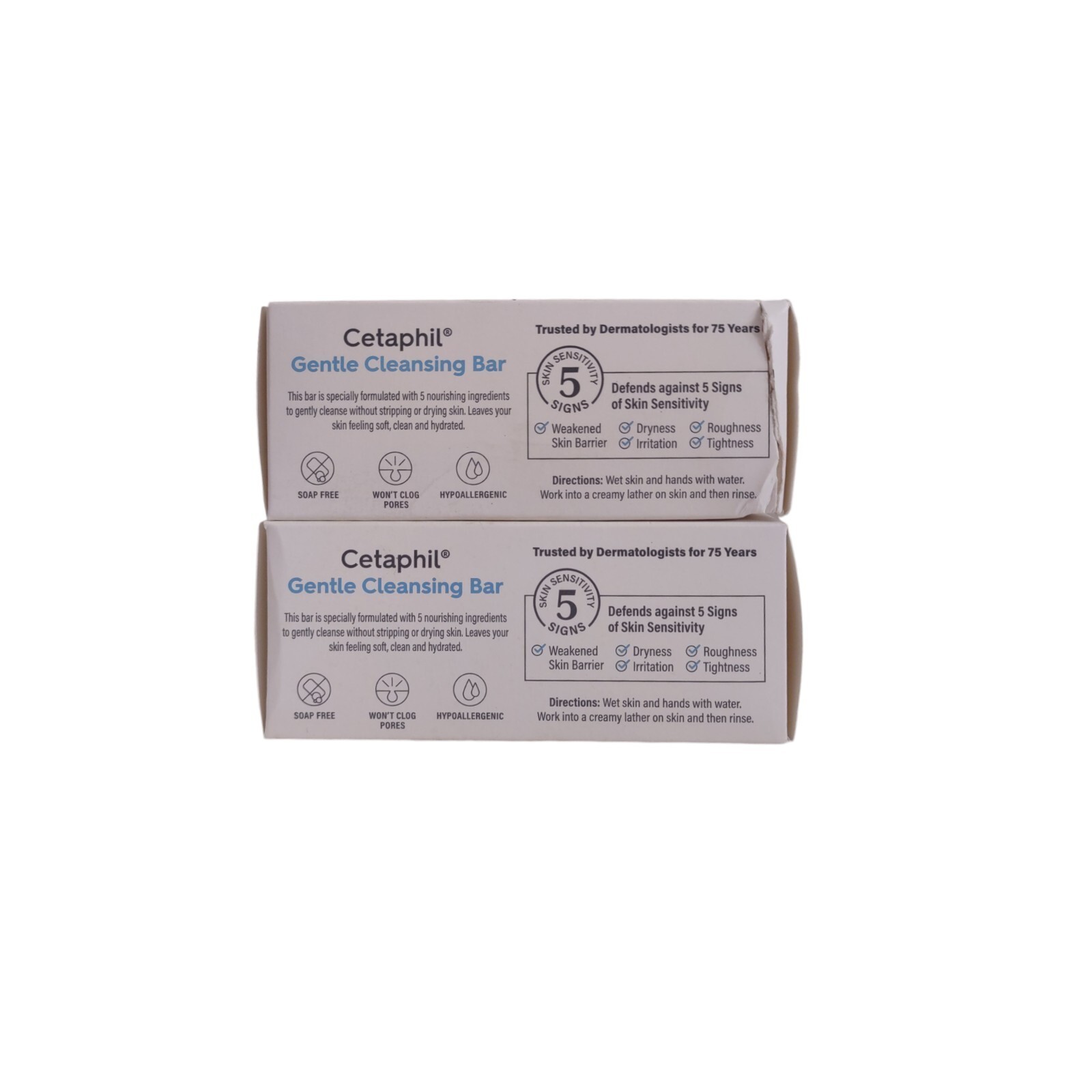 Cetaphil Gentle Cleansing Bar Body Face Dry Sensitive Skin 4.5 Oz Lot Of 2 NEW