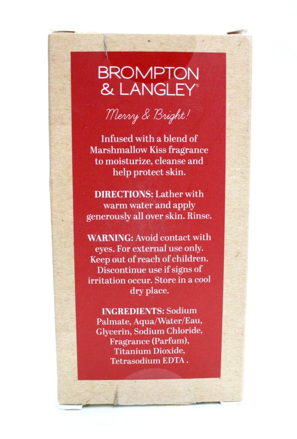 BROMPTON & LANGLEY ‘Marshmallow Kiss’ SOAP BAR Holiday Box SEALED – 10.6oz