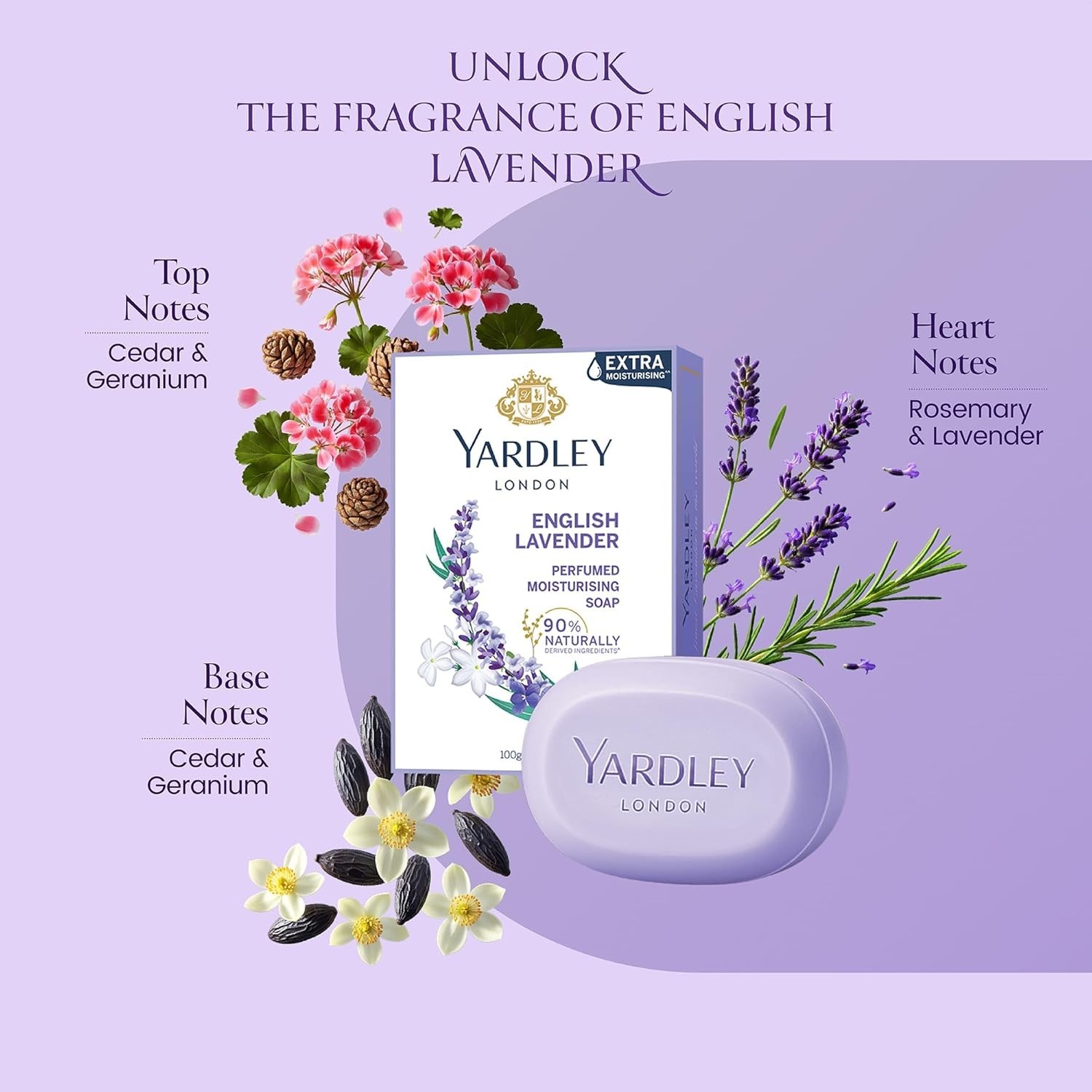 Indulge in English Lavender Luxury Soap – 3 x 100g for Whole Body Care