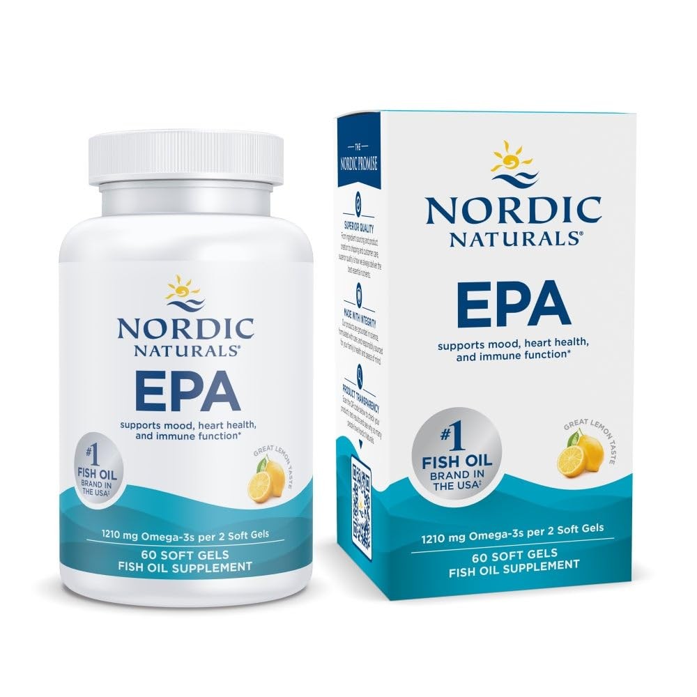 Nordic Naturals EPA, Lemon – 60 Soft Gels – 1210 60 Count (Pack of 1), Yellow