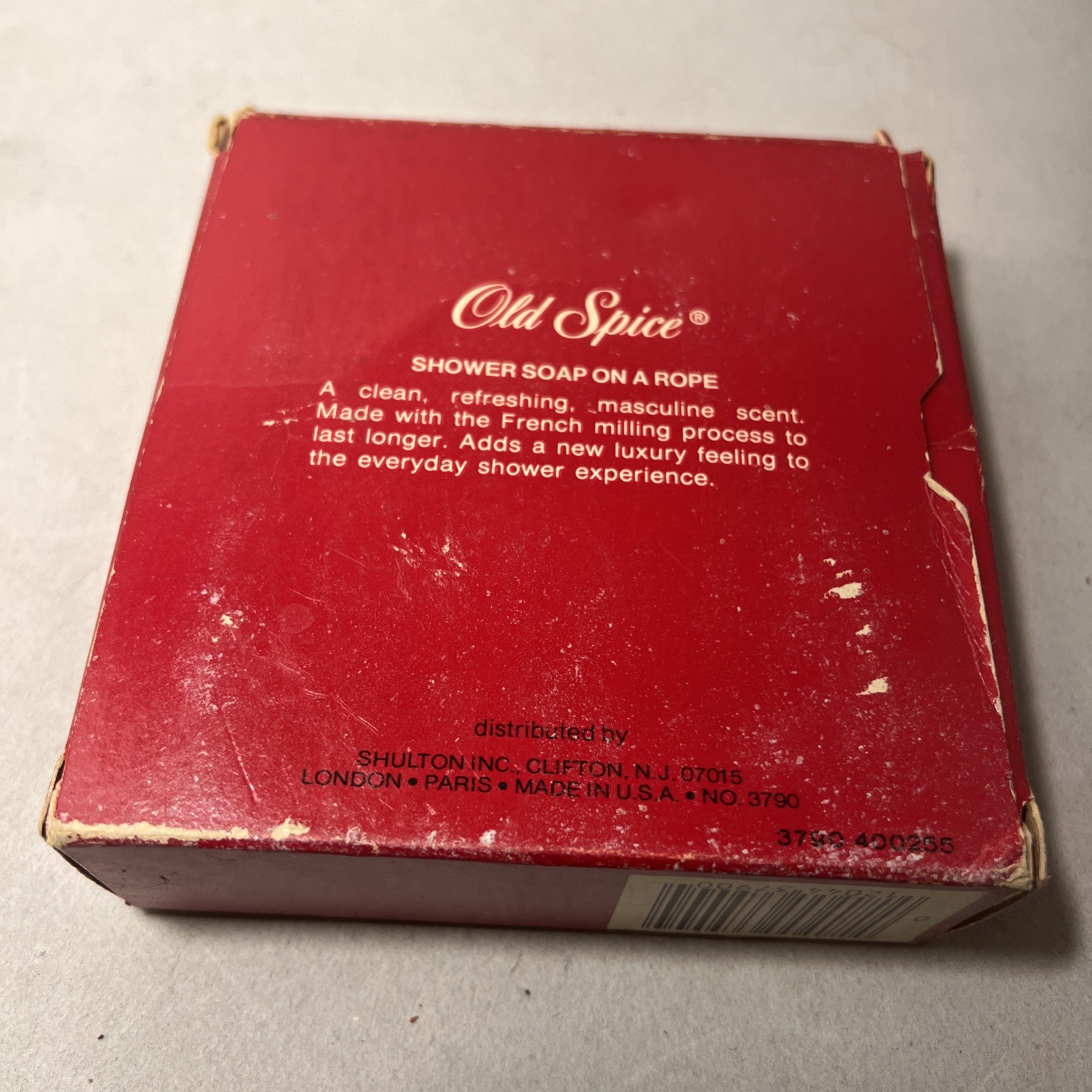 NOS Vintage Old Spice Shower Soap on a Rope 5 oz Shulton USA Boxed Compass Logo