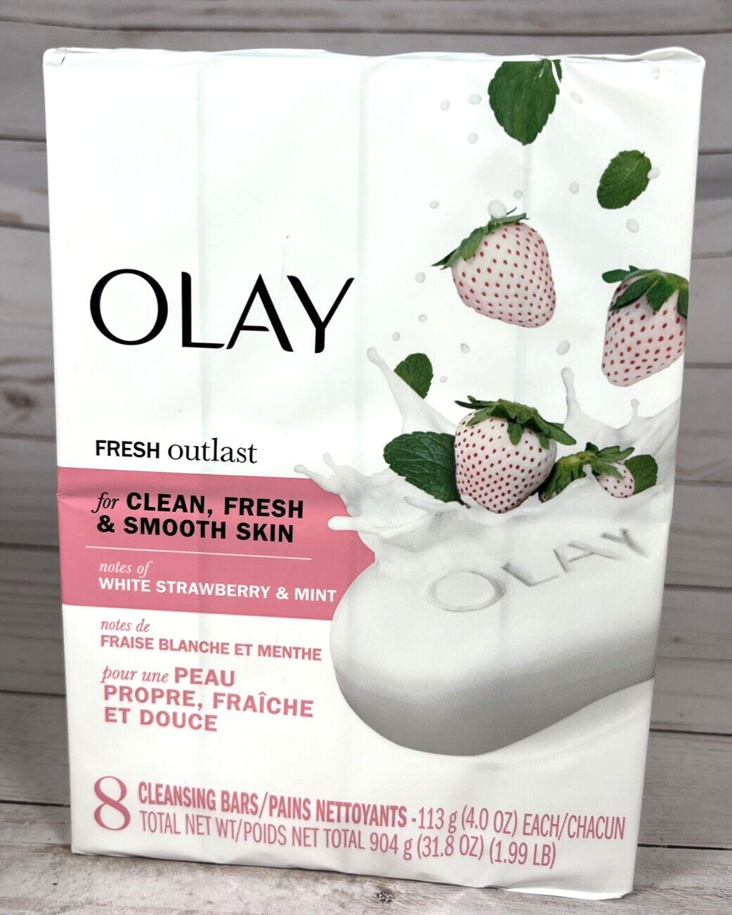 Olay Fresh Outlast White Strawberry & Mint 8 Cleansing Soap Bars
