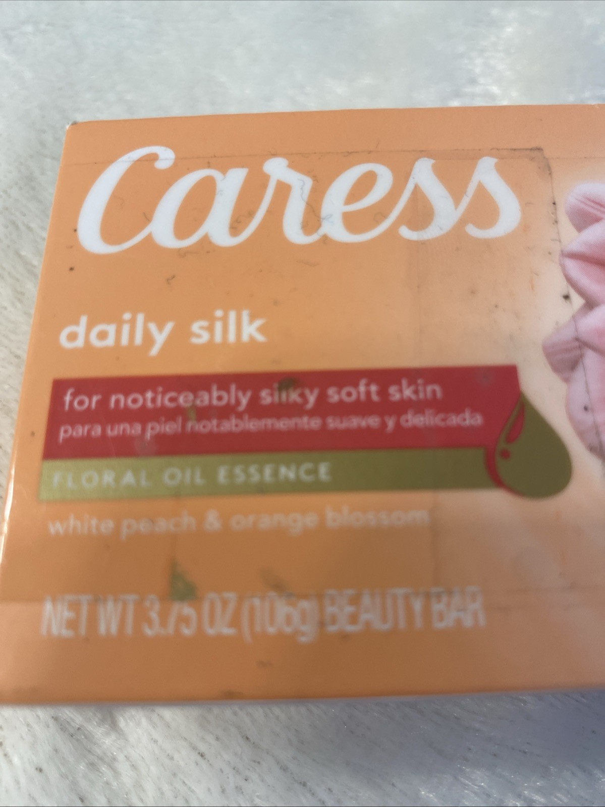 Caress Daily Silk White Peach Orange Blossom Floral Bar Soap 3.75 oz
