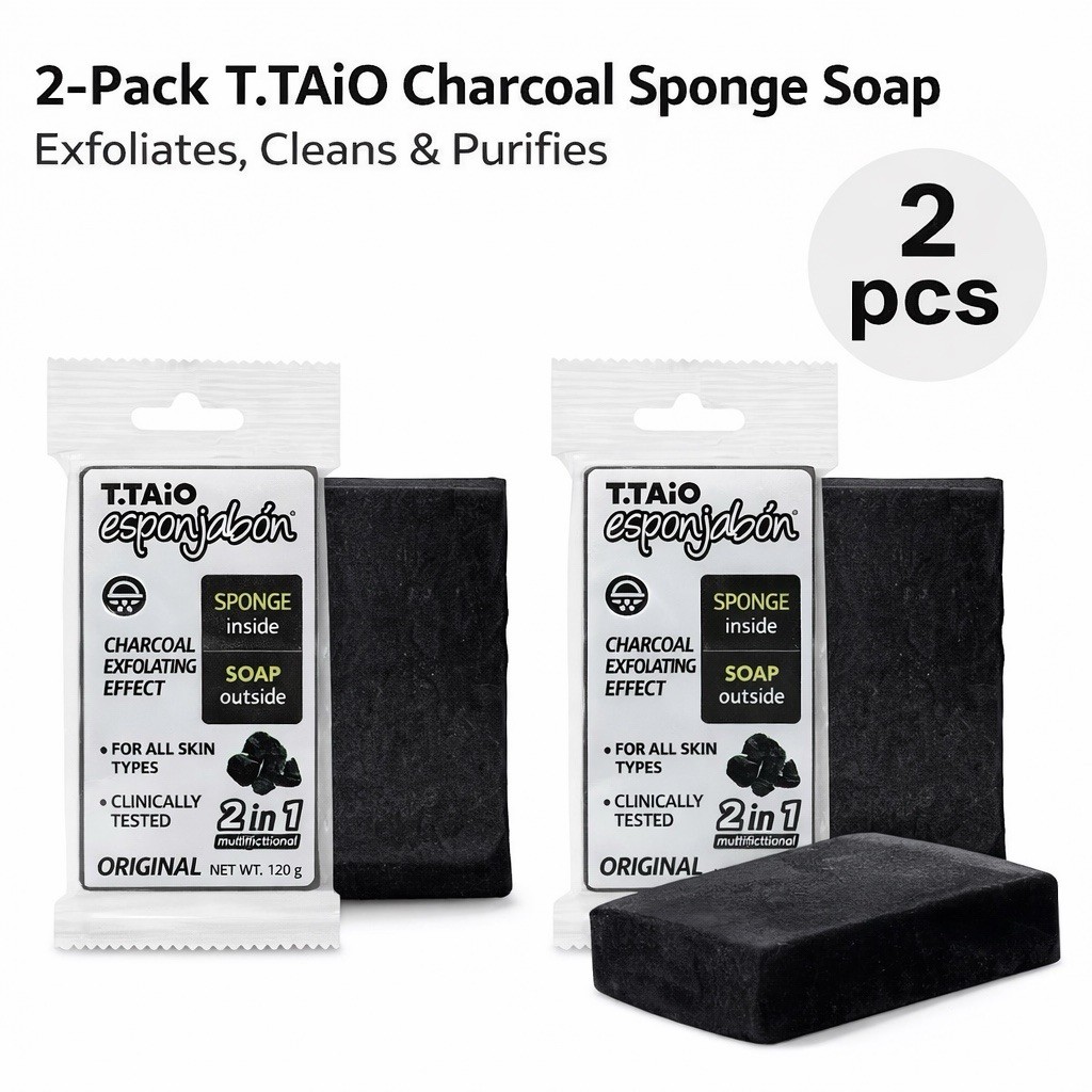 Exfoliating Charcoal Soap 2-Pack 2 in 1 – Esponjabón