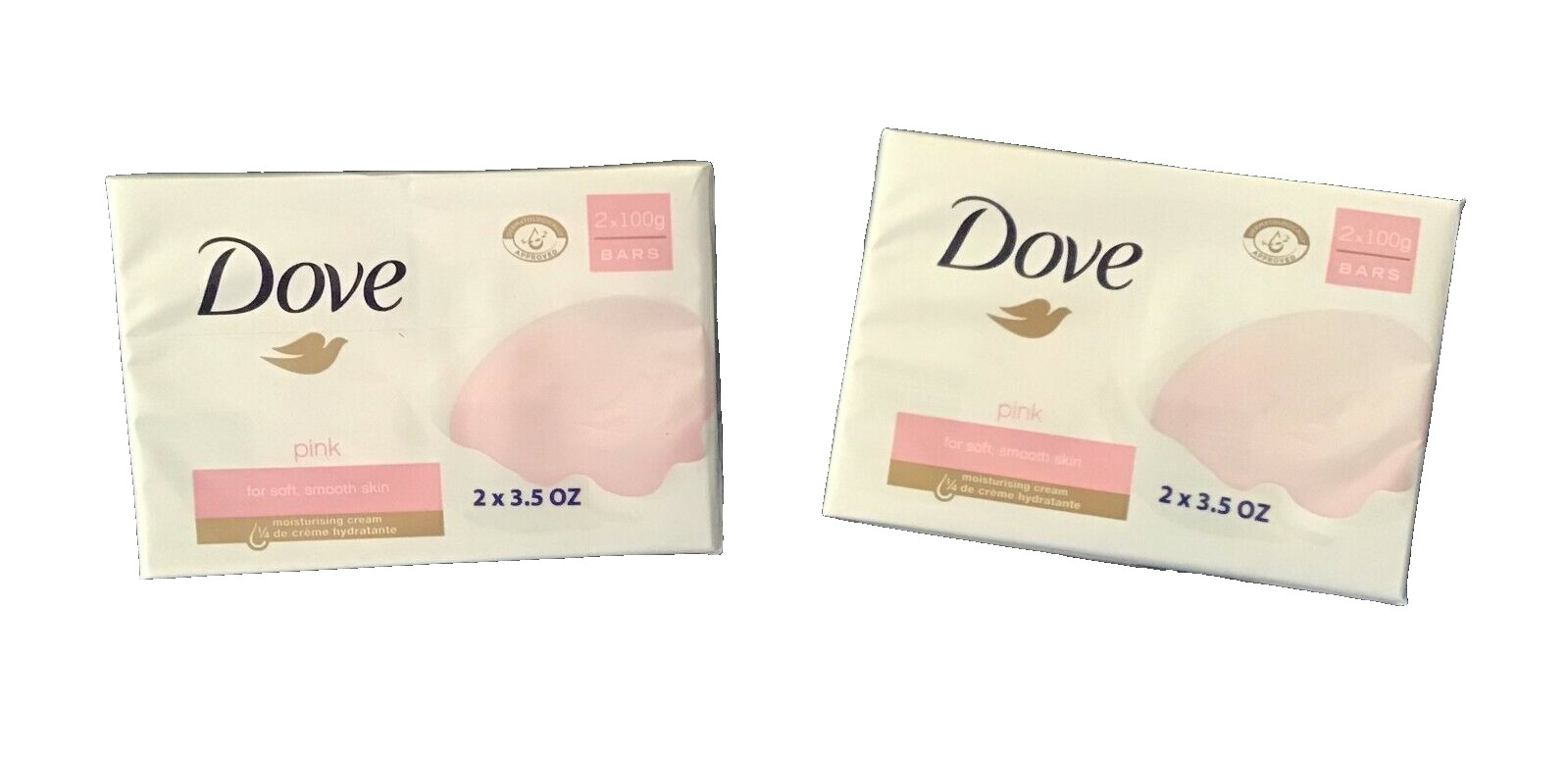 Dove PINK Moisturizing Cream Bars 2 x 3.5oz – TWO PACKAGES 4 x 3.5oz NEW IN BOX