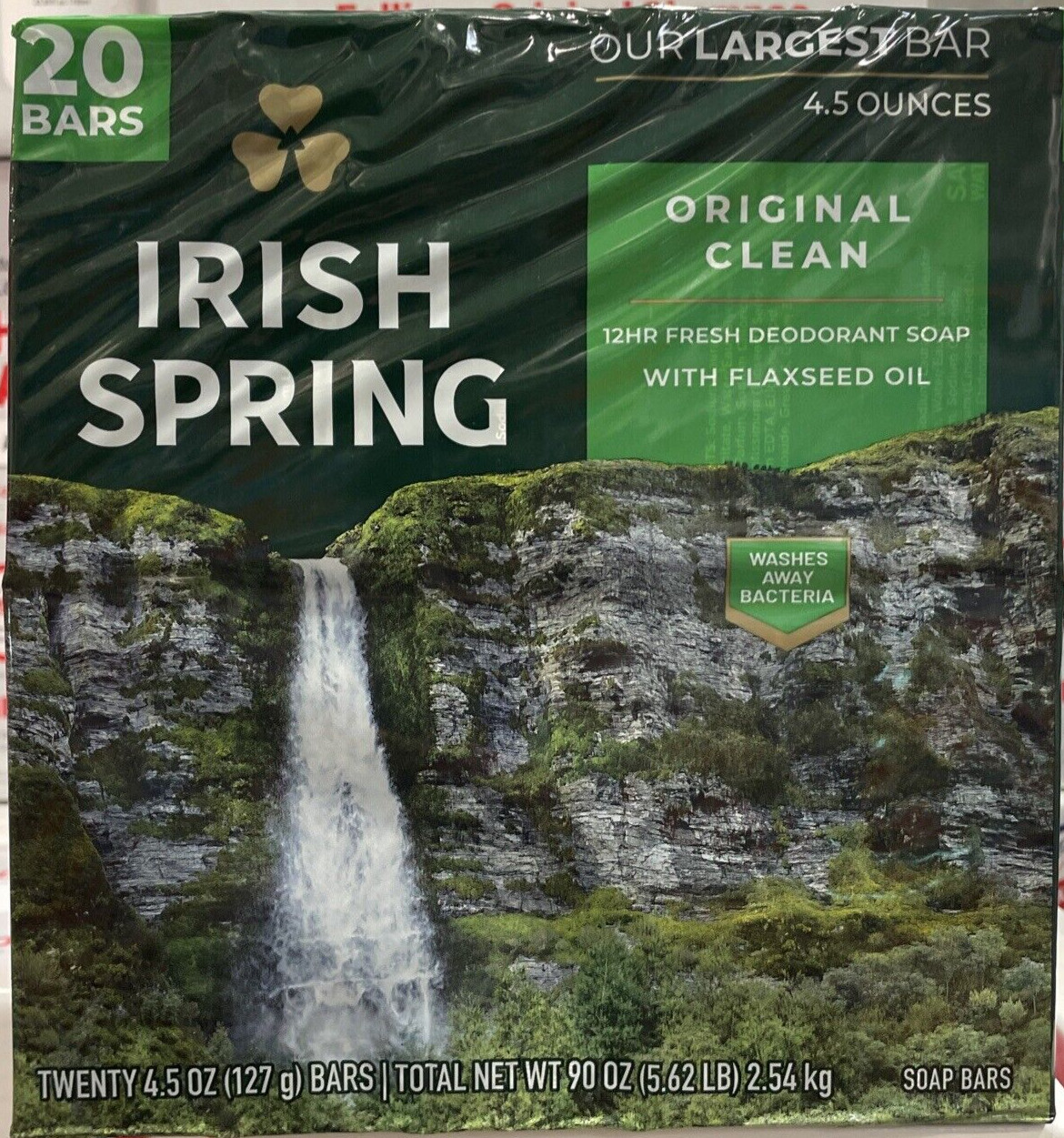 Large 20 Bar Irish Spring 12hr Fresh Deodorant Body Soap 4.5oz Original Clean
