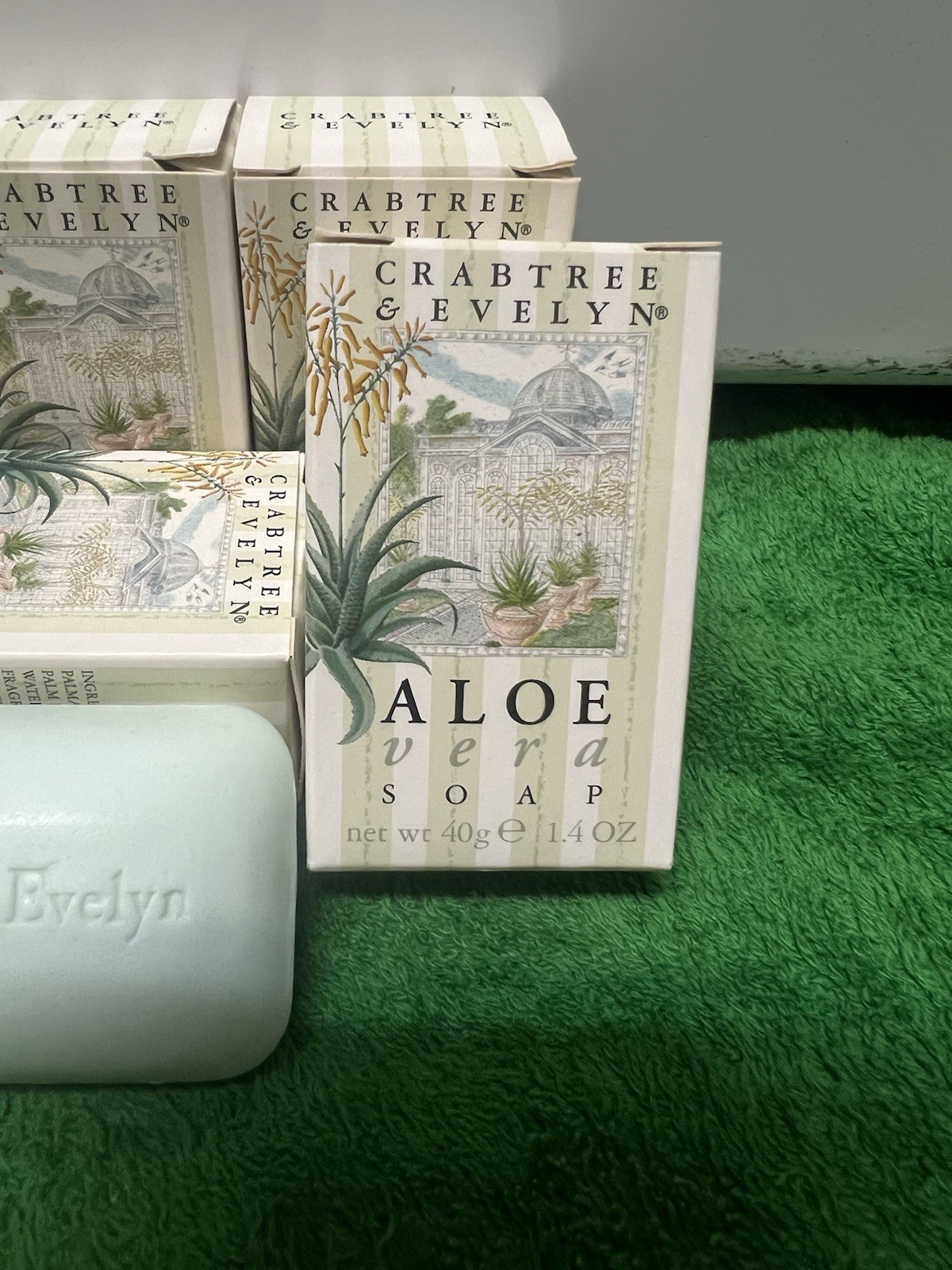 Crabtree & Evelyn Aloe Vera Travel Size Soap 1.4oz Or 40g Brand New Lot of 6