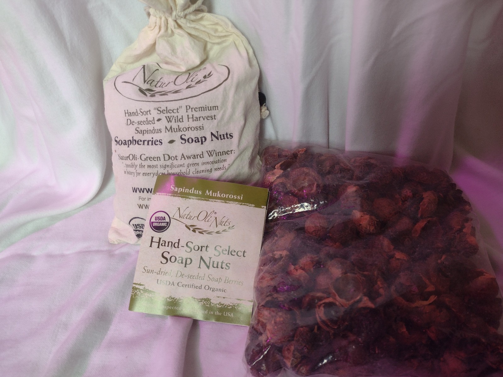 Natur Oli Nuts Soap Berries USDA Organic 1 lb 14 oz Free Shipping Bag Included