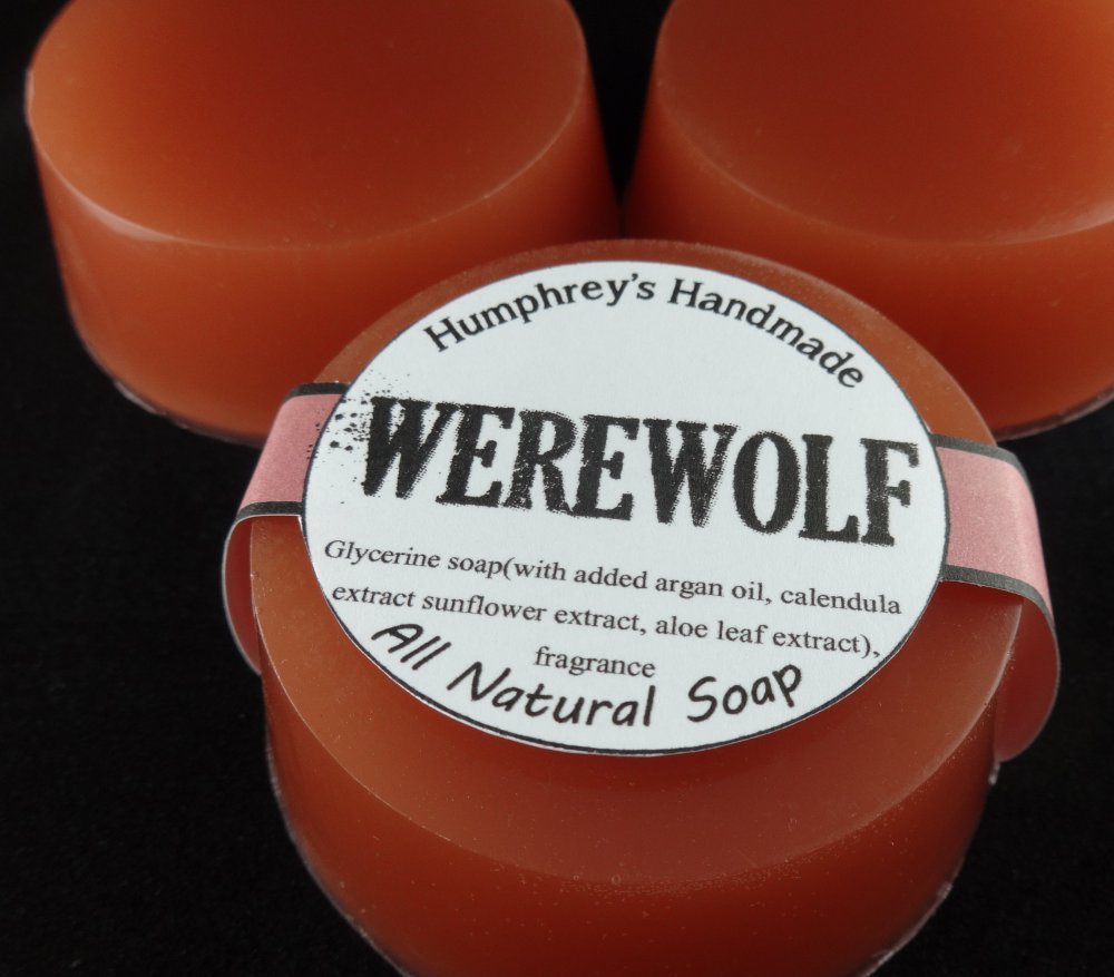 WEREWOLF Shave & Shampoo Soap Men’s Puck Round Glycerin Bar Twilight Woods Type