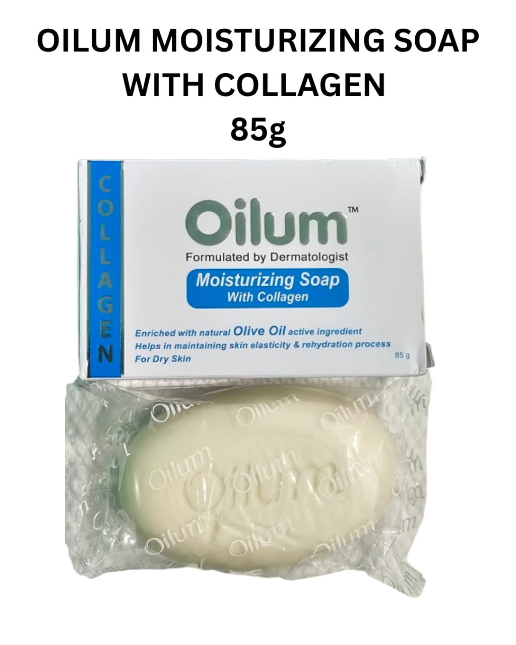 3X 85g OILUM Moisturize Collagen Soap Natural Olive Oil Free Shipping