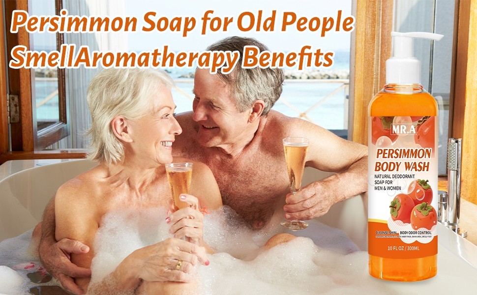 Persimmon Body Wash for Strong Body Odor, Liquid Persimmon Soap for Old People