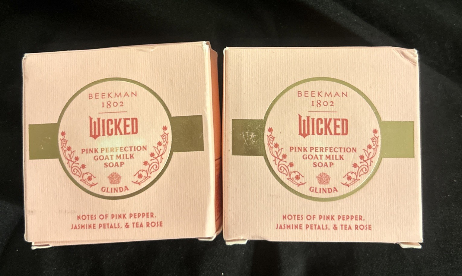 2X Beekman 1802 WICKED Goat Milk Soap Pink Perfection GLENDA – TWO NEW IN BOX