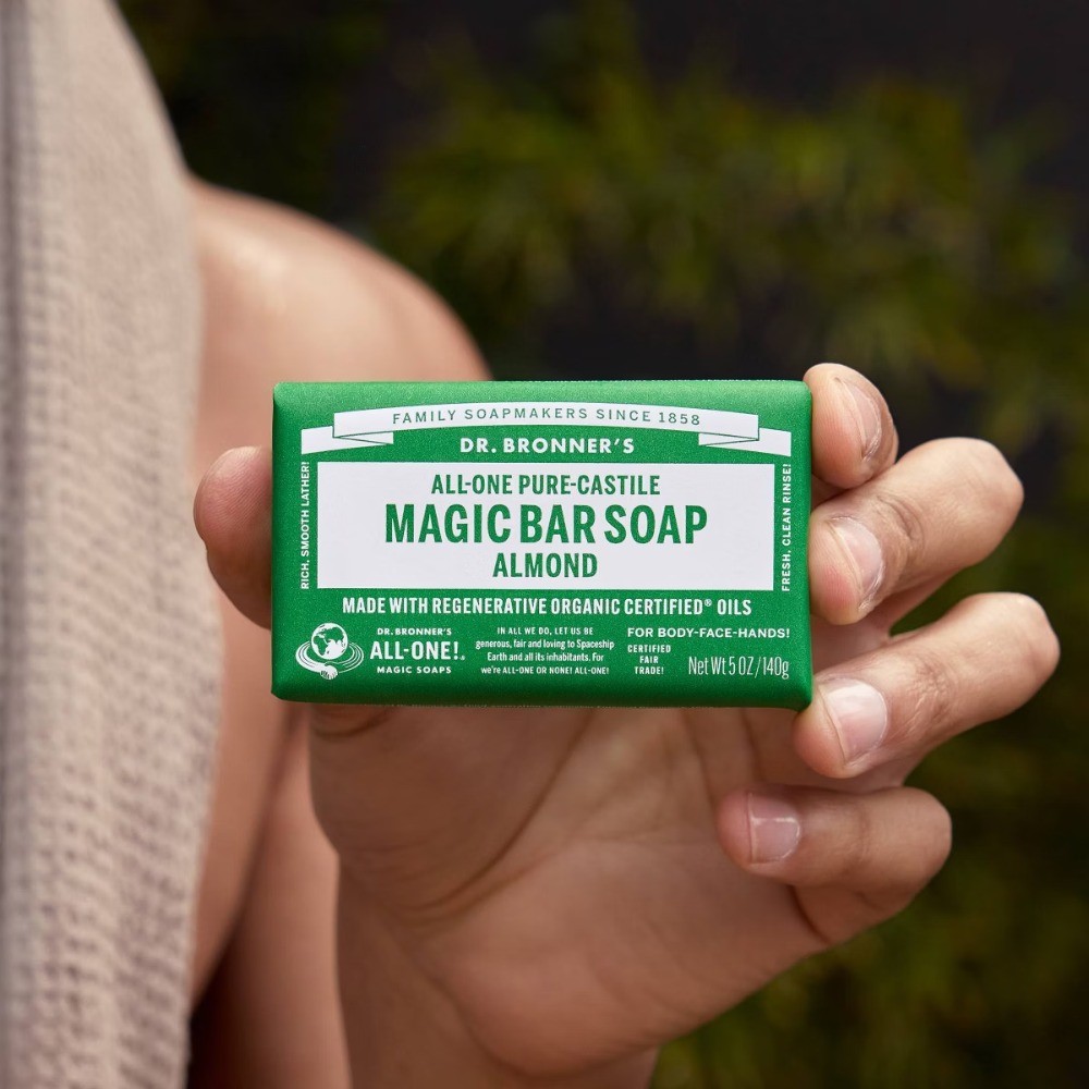 Dr. Bronner's All-One Pure-Castile Magic Bar Soap – Almond – 5oz