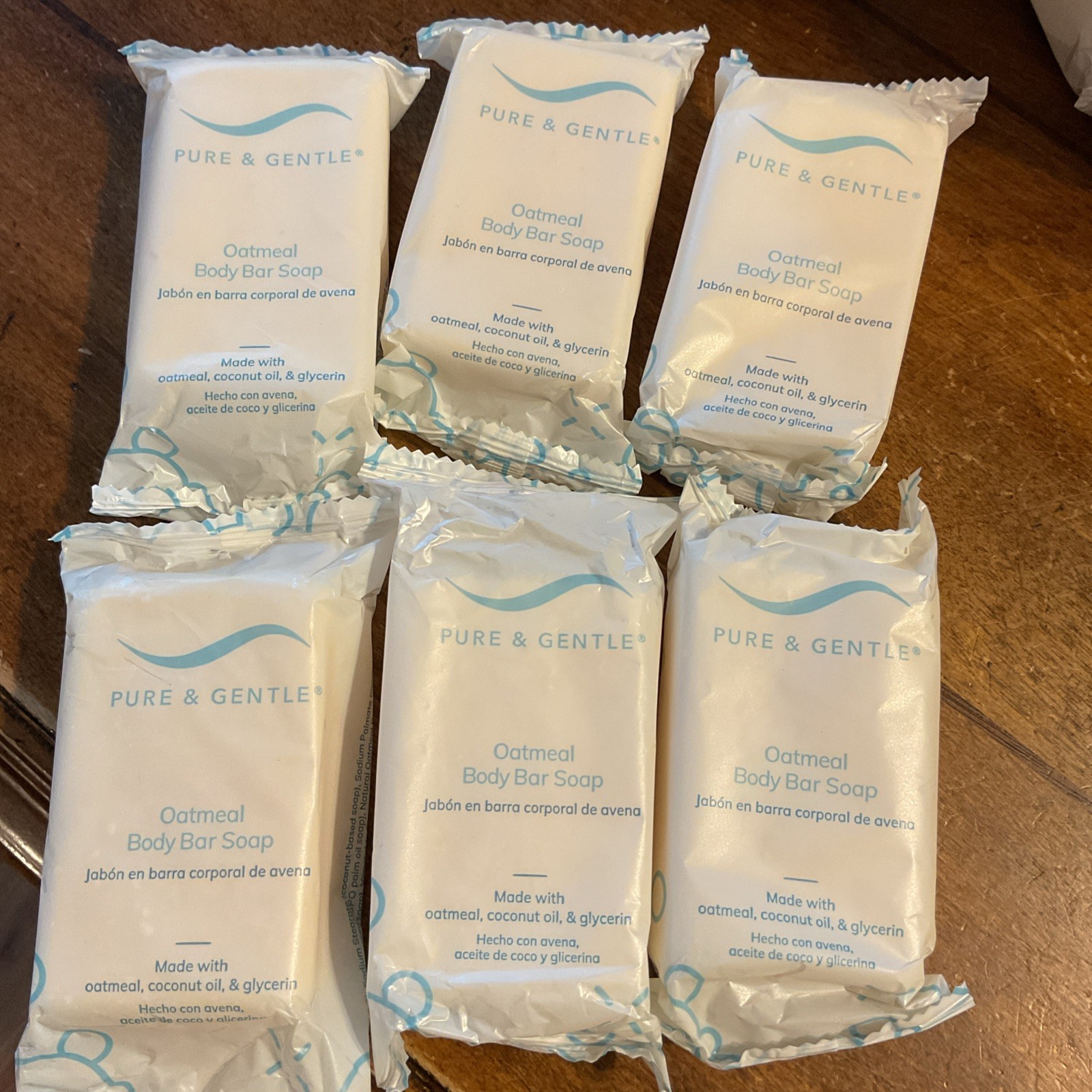 Pure & Gentle Soap Oatmeal Bath & Body Soap Bars Oat & Essential Oils 6 Bars