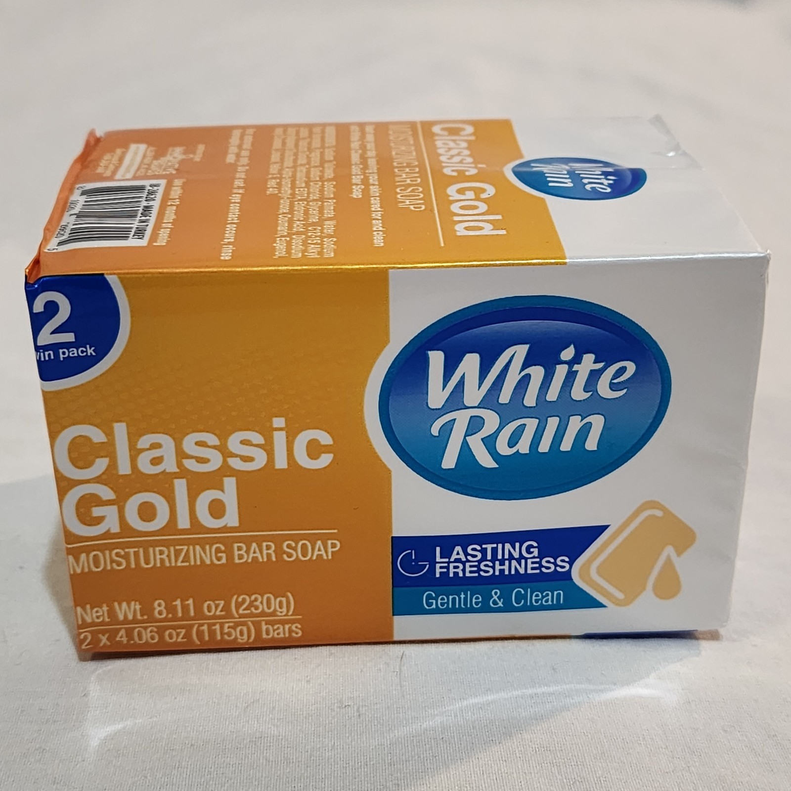 White Rain Classic Gold Bar Moisturizing Bar Soap 2 Bars Twin Pack New
